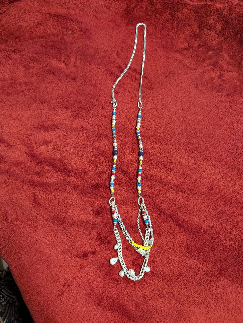 Multi-Color Beaded Chain Layered Necklace - Women Jewelry